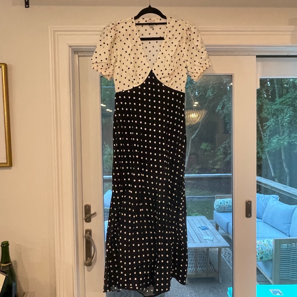 black & white polka dot dress